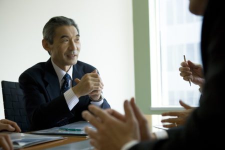 経営者との商談