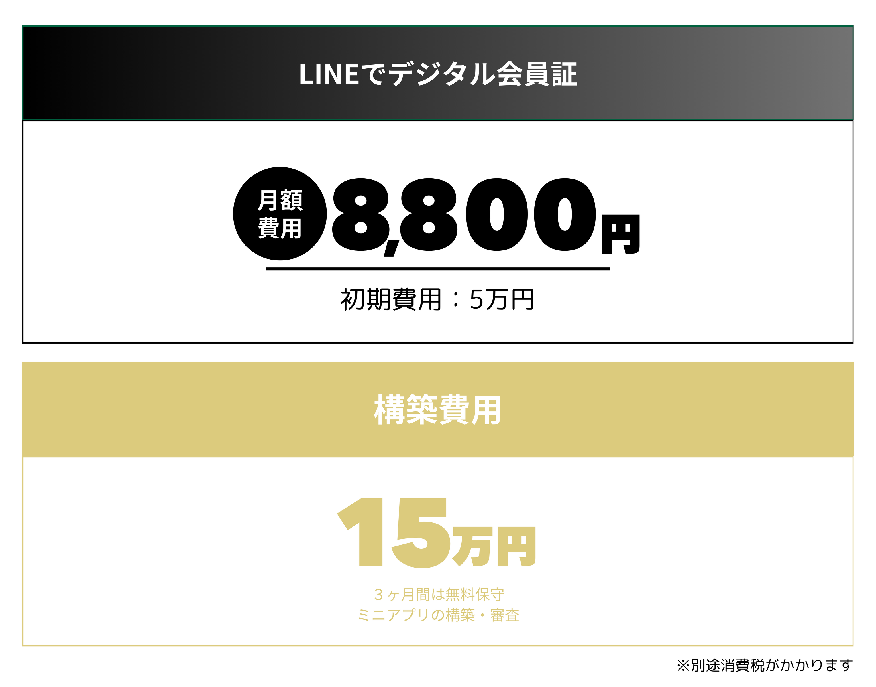 会員証の料金表