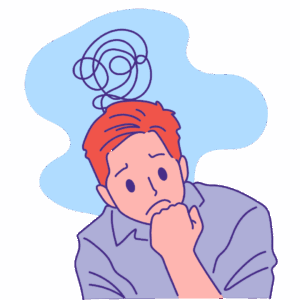 悩む男性イラスト