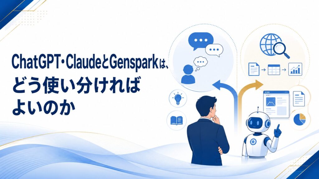ChatGPT・ClaudeとGensparkは、どう使い分ければよいのか