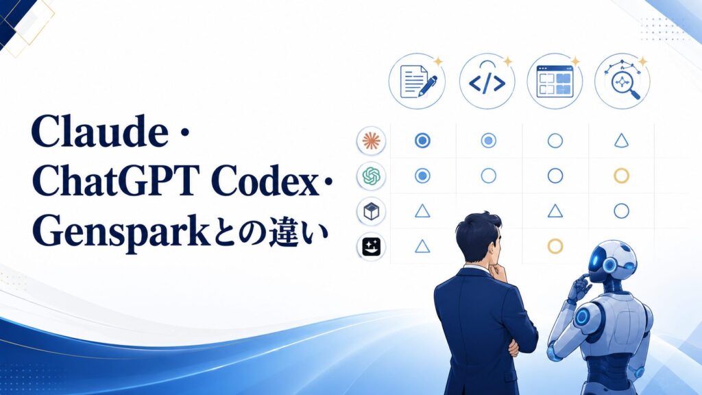 Claude・ChatGPT Codex・Gensparkとの違い