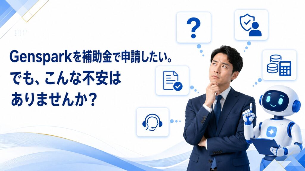 Gensparkを補助金で申請したい。でも、こんな不安はありませんか？