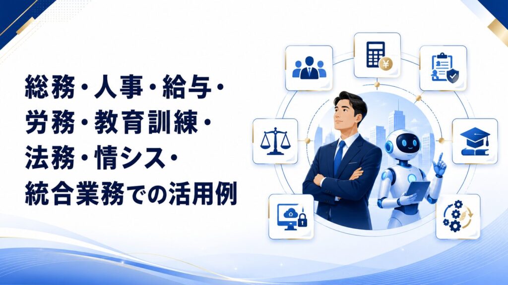 総務・人事・給与・労務・教育訓練・法務・情シス・統合業務での活用例