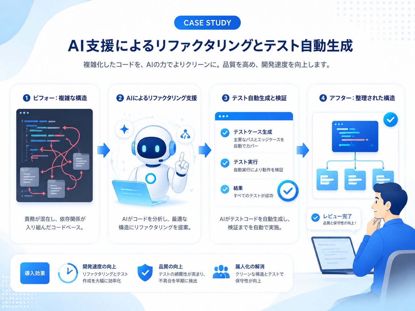 画像 AIによるリファクタリングとテスト生成のイメージ