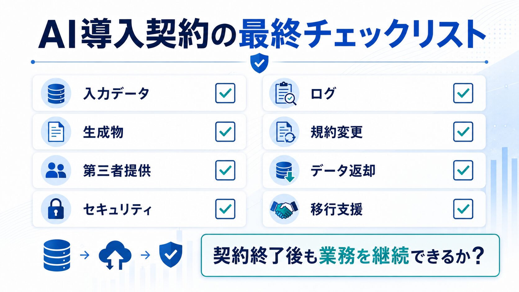 AI導入契約とベンダーロックイン対策のチェックリスト