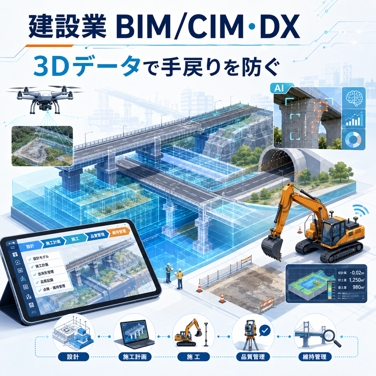 建設業のBIM/CIM・DXで3Dデータを活用し手戻りを防ぐ全体像