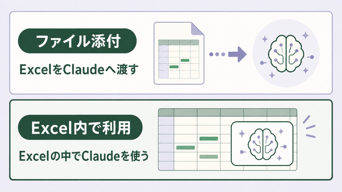 ClaudeへのExcelファイル添付とClaude for Excelの使い方の違い