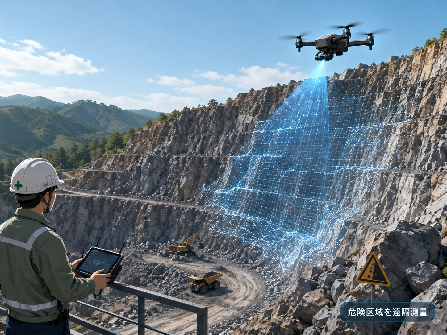画像 危険区域を遠隔測量