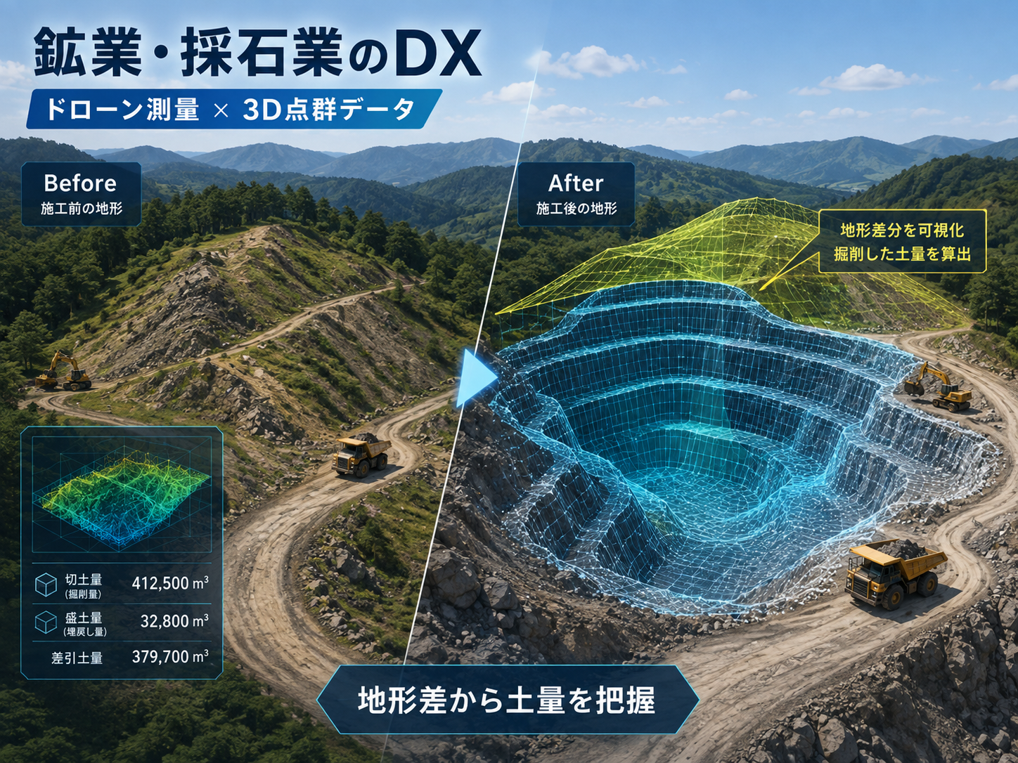 画像 地形差から土量を把握