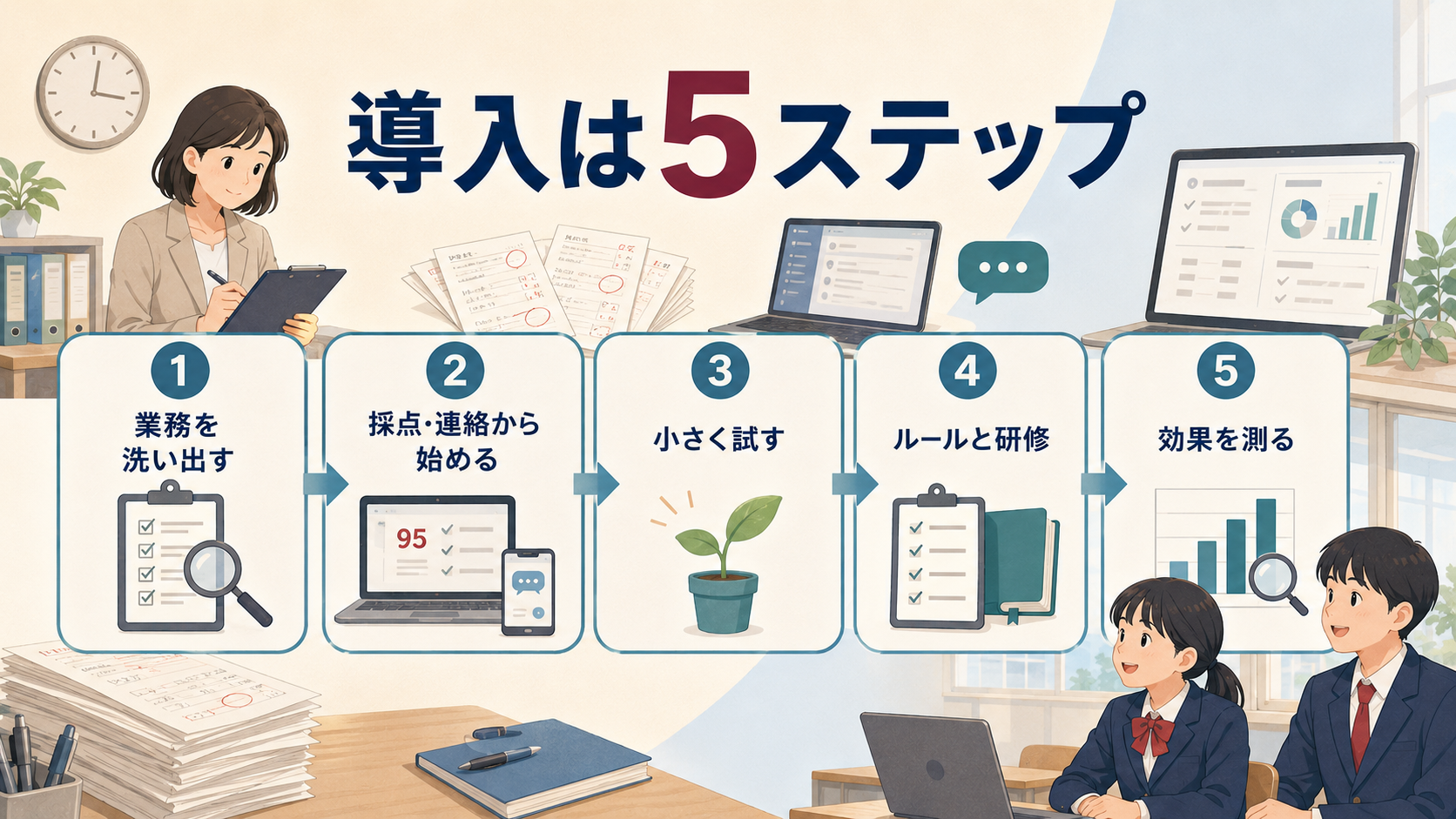 画像 教育DXを業務整理からAI活用と教育改善まで段階的に進める5ステップ