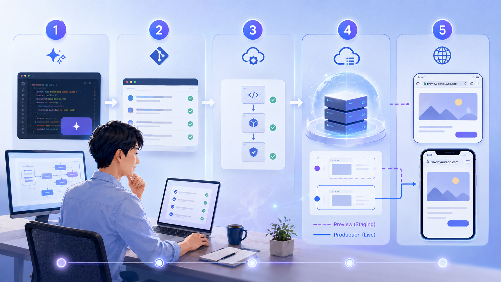 画像 Google AI StudioからGitHub、Cloud Build、Cloud Run、本番URLまで確認する5段階