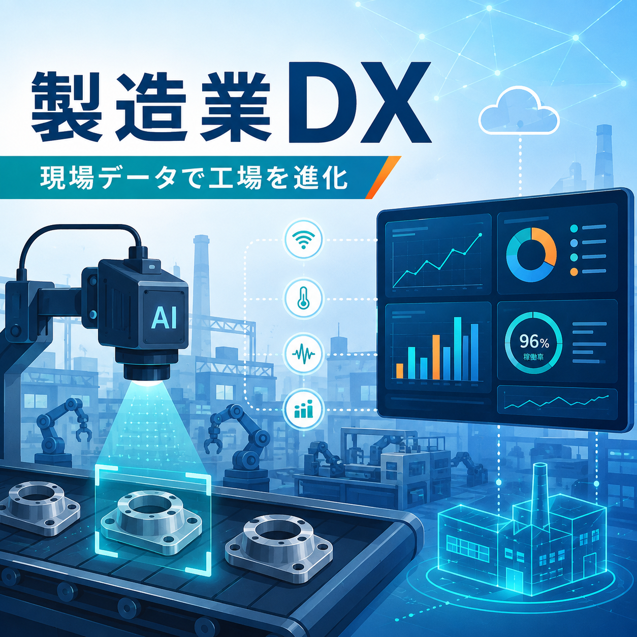 製造業DXで現場データを活用しスマートファクトリー化する全体像