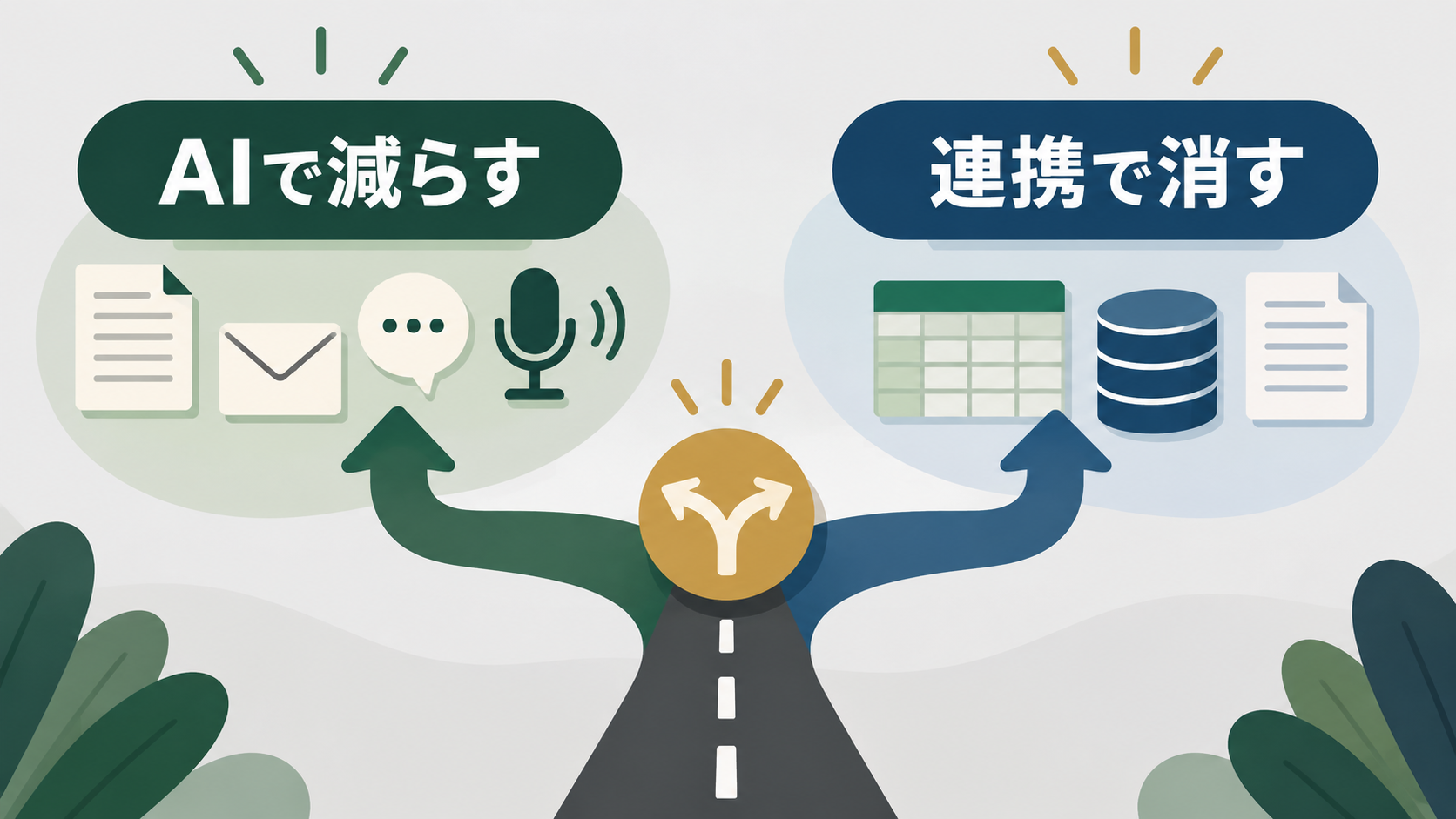 卸売業の業務をAIで減らす仕事とシステム連携でなくす仕事に分ける図
