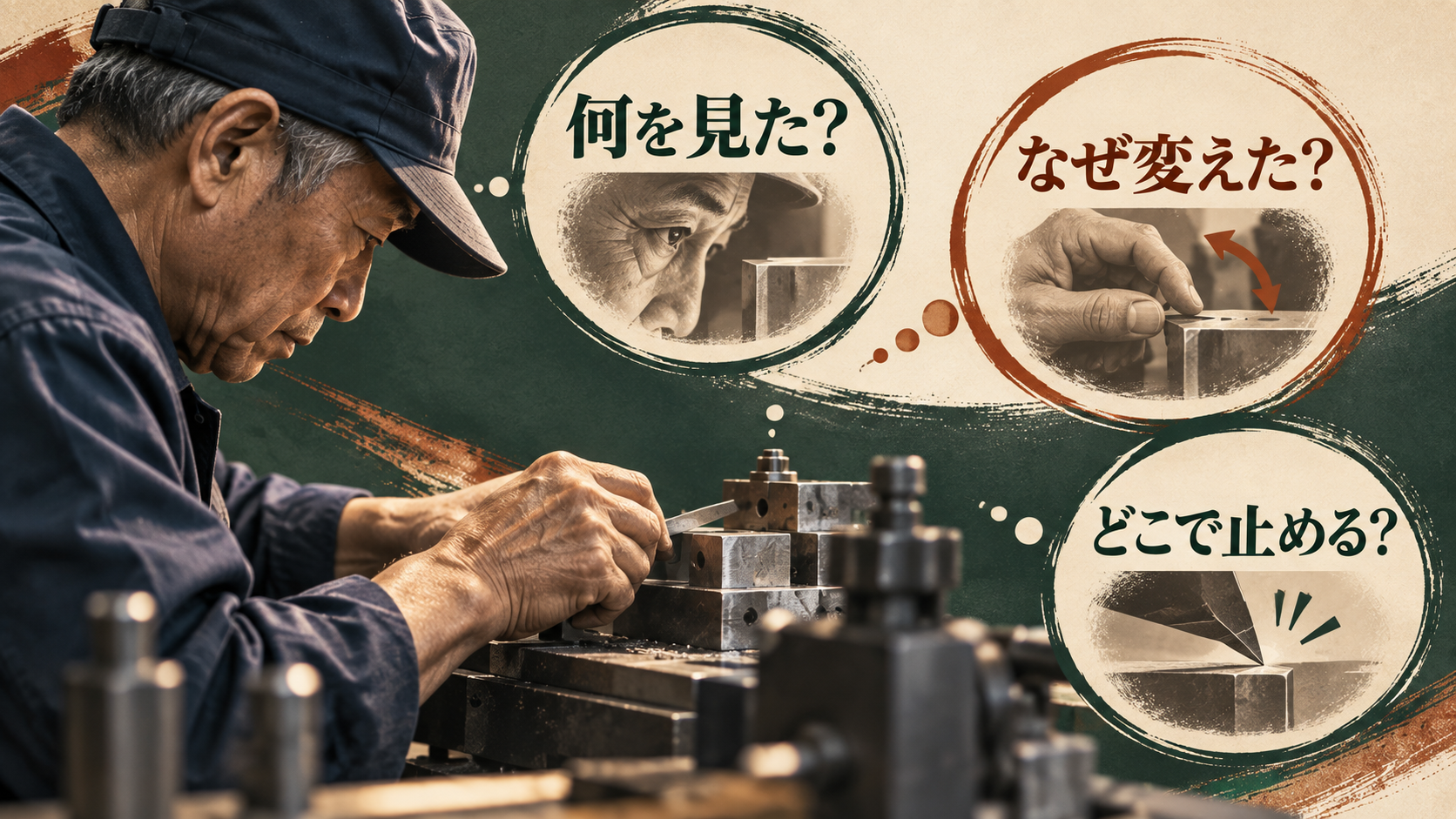画像 ベテラン職人の判断基準を質問によって言語化する技術継承のイメージ