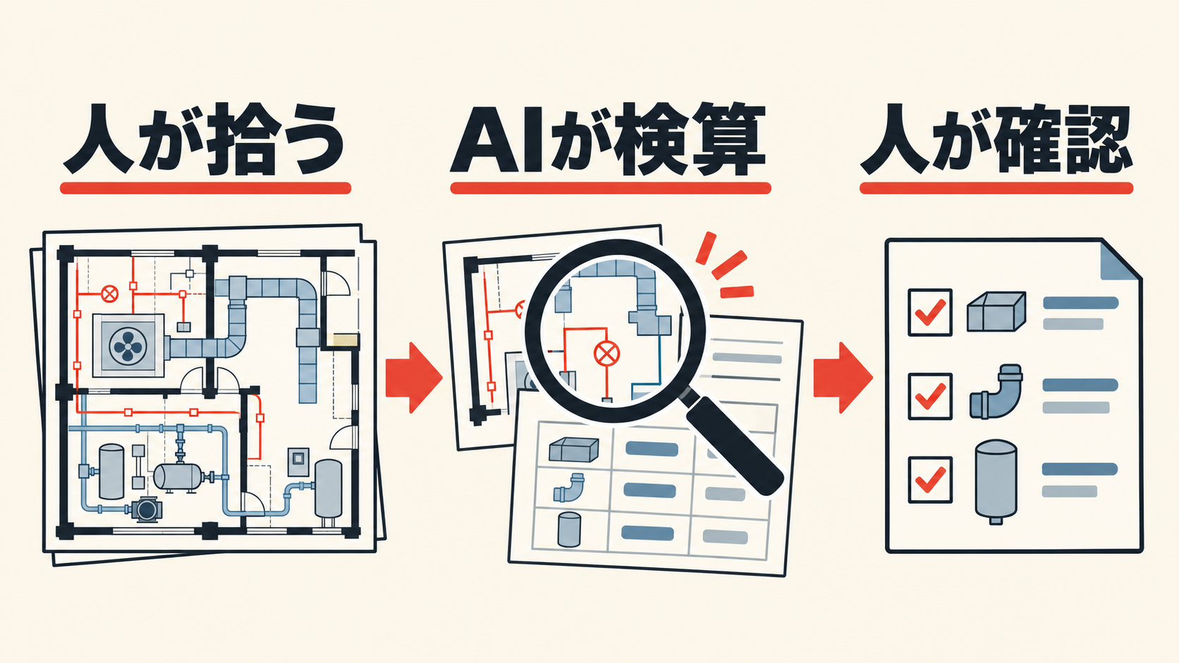 画像 人が拾いAIが検算し人が最終確認する流れ
