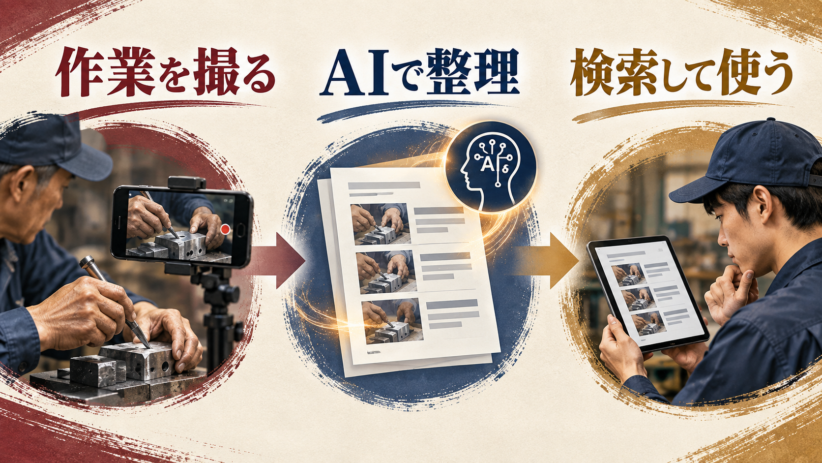 画像 作業動画をAIで文字起こしし検索できる手順書にする流れ