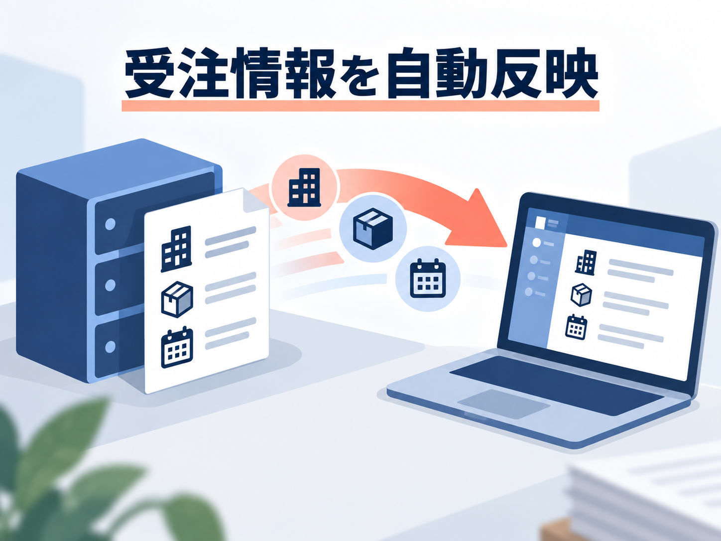 基幹システムの受注情報を案件管理へ自動反映する想定例