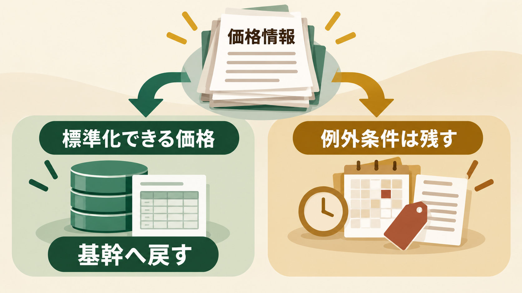 得意先別単価を基幹マスタと例外管理へ仕分ける考え方