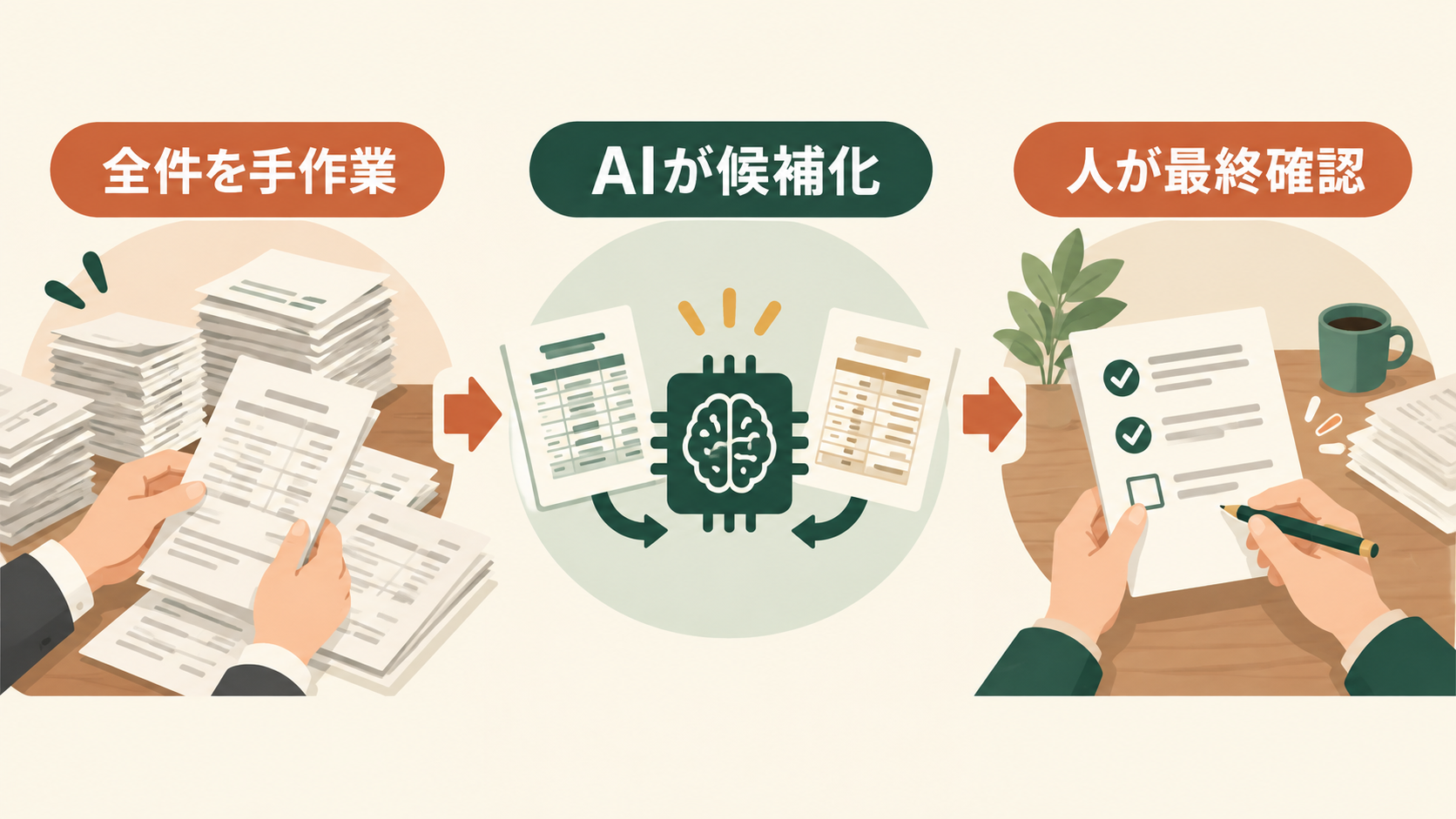 手作業の入金消込をAIの照合候補確認へ変える業務フロー